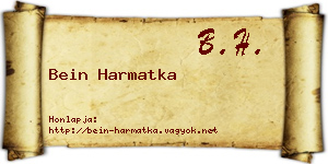Bein Harmatka névjegykártya